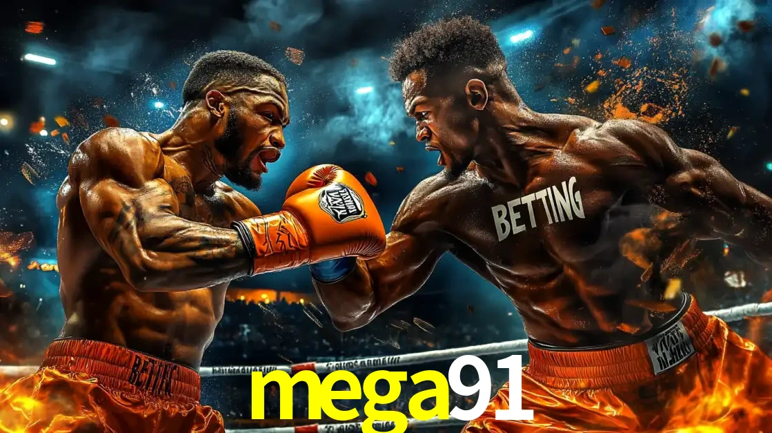Dois boxeadores em uma luta intensa e explosiva, representando a adrenalina e as oportunidades de apostas em esportes de combate disponíveis na plataforma mega91.