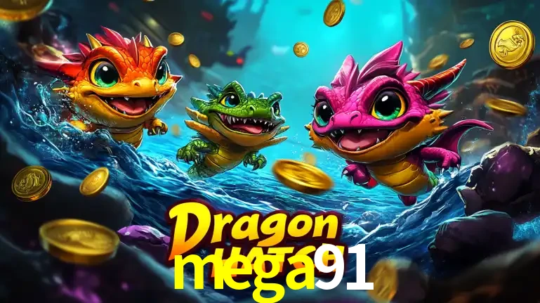 Arte promocional do jogo Dragon Hatch com três adoráveis dragões bebês nadando entre moedas de ouro, um dos slots mais divertidos para jogar no cassino mega91.