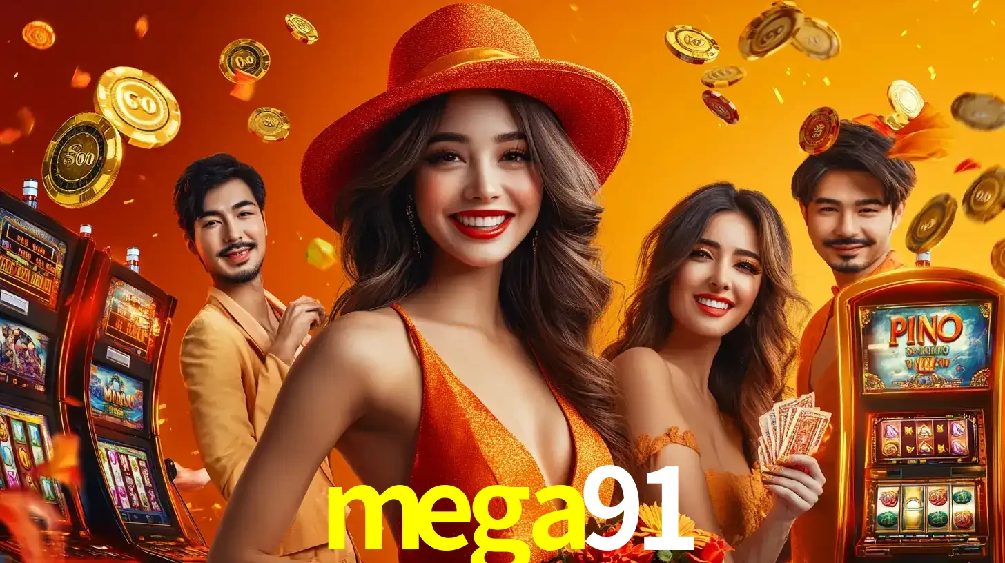 Grupo de amigos asiáticos sorrindo e se divertindo com máquinas de caça-níqueis em um ambiente festivo, celebrando suas vitórias nos jogos de cassino do mega91.