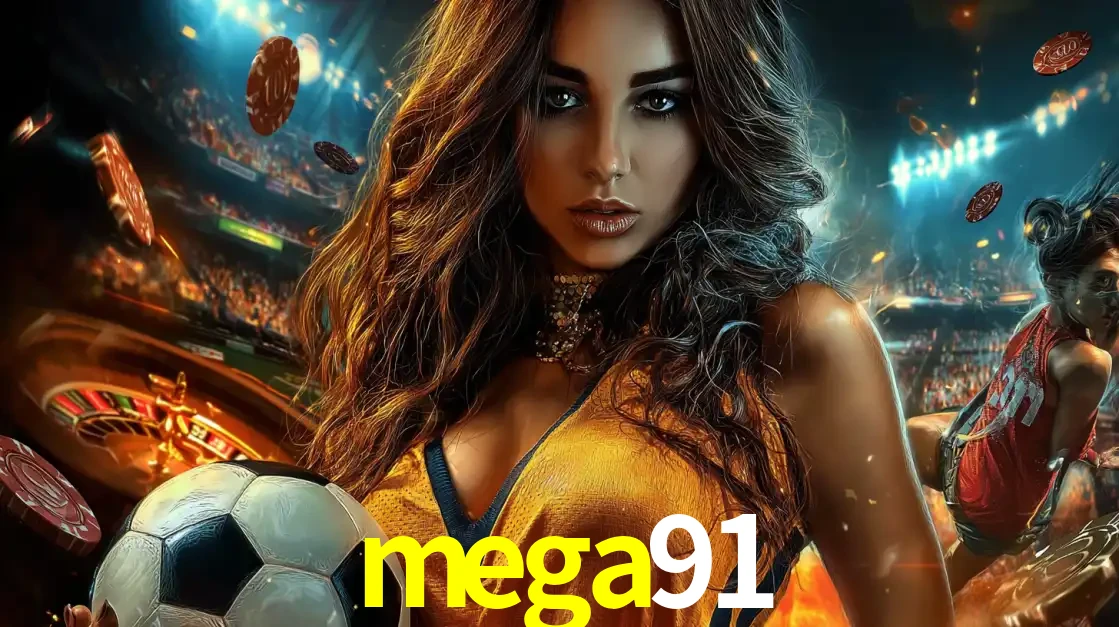 Mulher segurando uma bola de futebol em uma montagem que mistura a paixão esportiva com a emoção da roleta de cassino, tudo disponível na plataforma mega91.